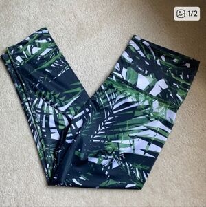 Beyond Yoga Tropical Leaf Print Leggings XL